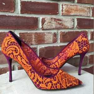 Nicholas Kirkwood Heel SZ 40 Embroidered Lace NWOB